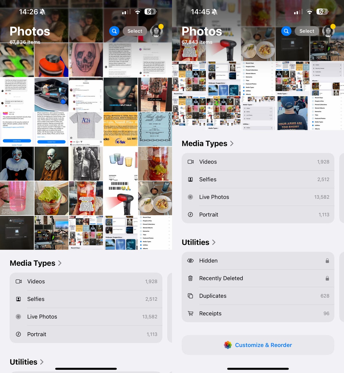 Photos app on iOS 18