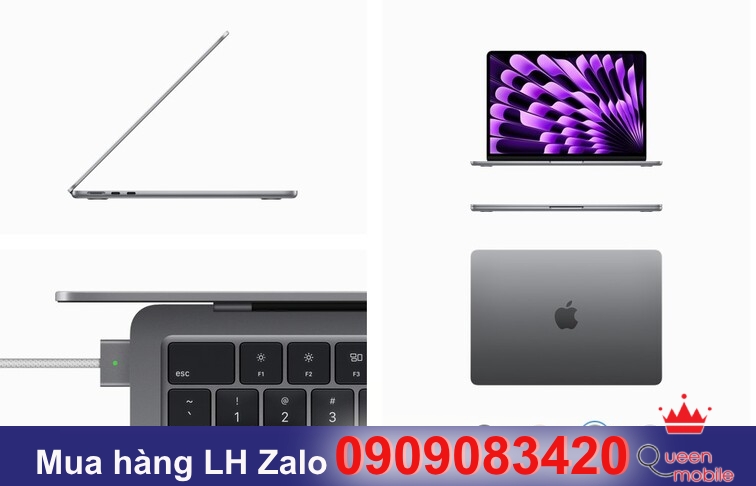 Macbook Air M3 màu xám không gian