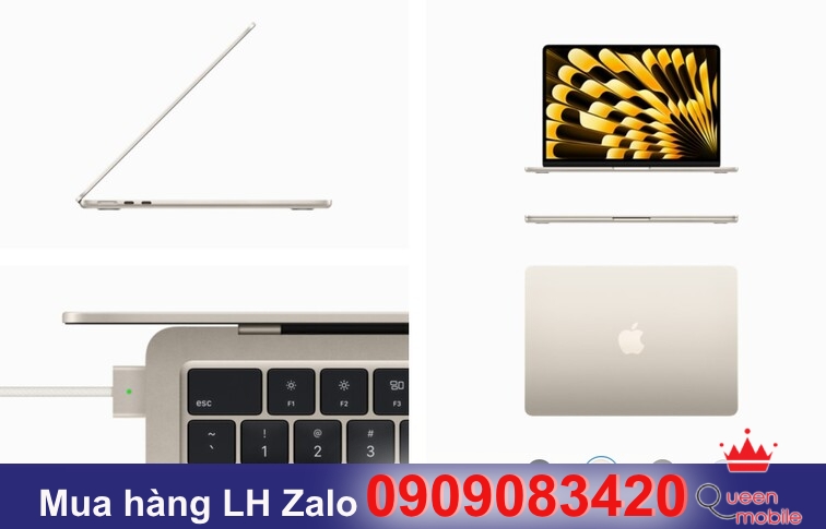 Macbook air m3 màu ánh sao