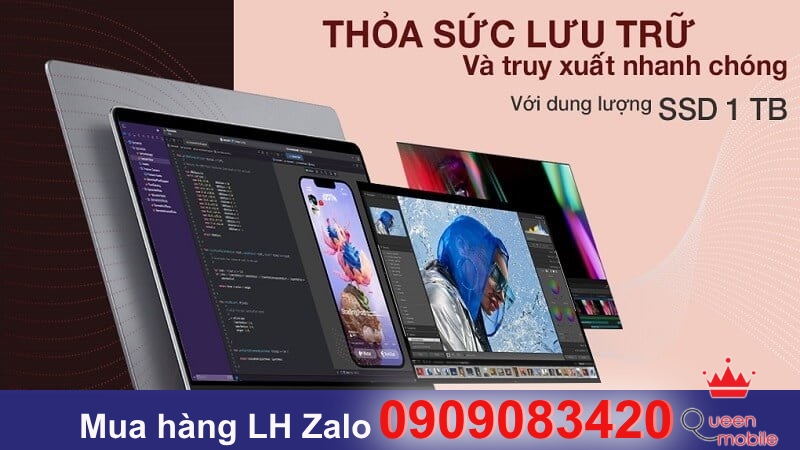 MacBook Pro 2021 16 Inch Apple M1 Pro Chip 10CPU/16GPU/16GB/1TB Space Gray Chính Hãng thỏa sức lưu trữ và truy xuất nhanh chóng