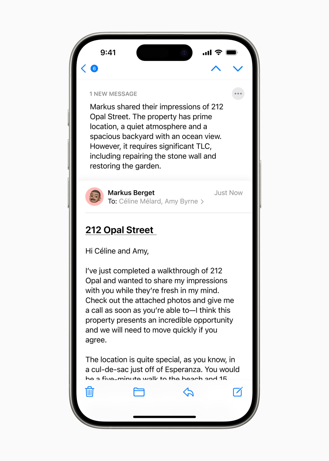 Apple Intelligence Mail e-mail summary