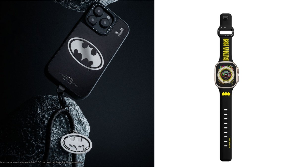 Batman phone case with phone strap and Batman Apple Watch strap