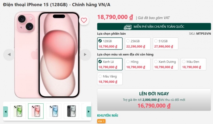 Giá iPhone 15, iPhone 15 Pro, iPhone 15 Pro Max, iPhone 15 Plus mới nhất rẻ kỷ lục, có loại giảm tới 6 triệu đồng, hiệu năng vẫn áp đảo- Ảnh 2.