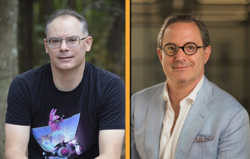 Tim Sweeney of Epic Games (left) will be a virtual speaker at GamesBeat Next, while Matt Bromberg of Unity will speak in person.