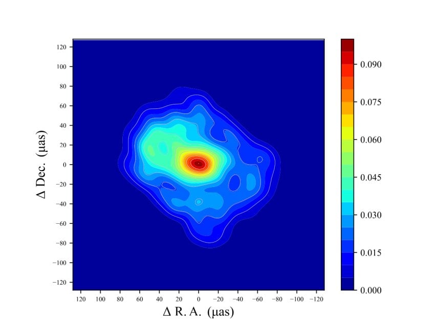 A radio image of Sagittarius A* according to the recent team.