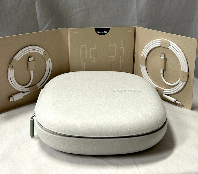 Sonos Ace Wireless Headphones Case White with Cables