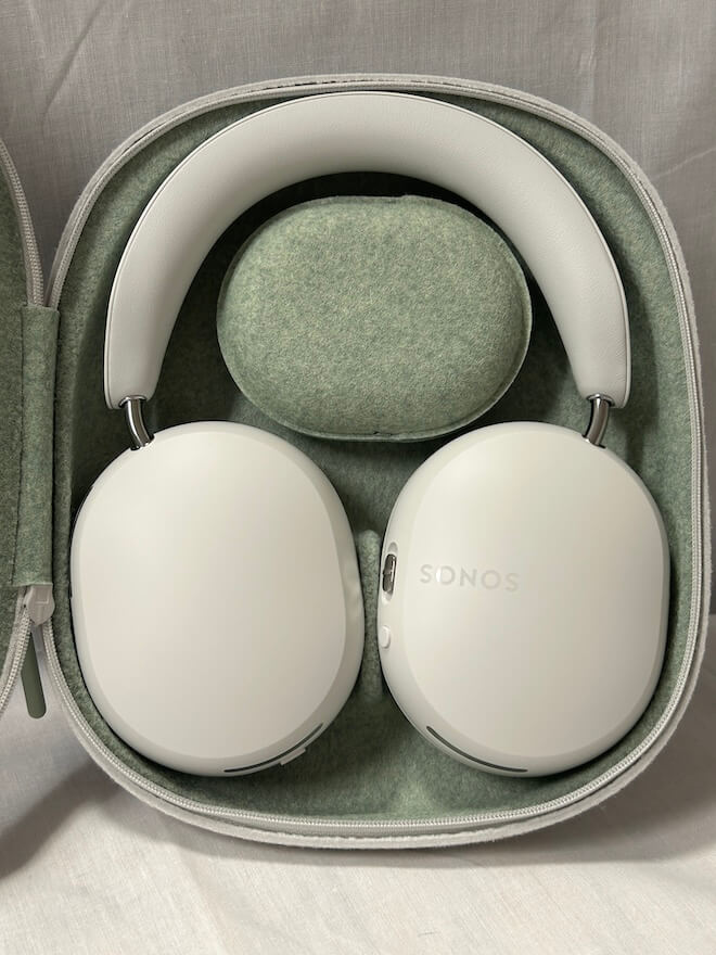 Sonos Ace Wireless Headphones White inside case