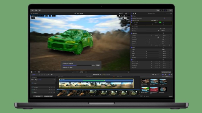 Final Cut Pro sử dụng AI để tách vật thể chuyển động khỏi nền.